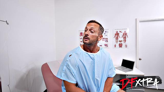 Stacked Nurse Collects Semen Sample With Tits