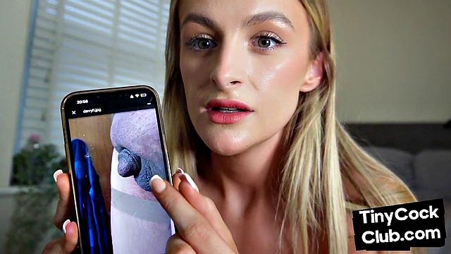 Tiny dicks mocked by cute babe
