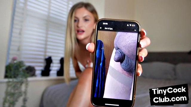 Tiny dicks mocked by cute babe