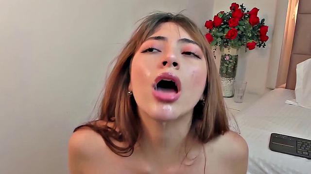 Dildo suck passionately