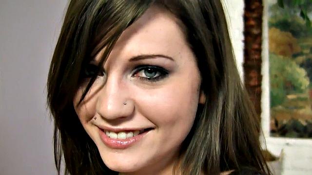 21yo pierced GF jerks oiled POV dick and talks dirty