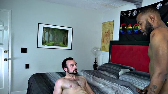 Tattooed BBC bottom enjoys anal with white horny BF