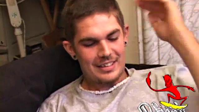 Lucky strips naked and begins jerking off for the camera. For added stimulation, he slides a finger in his ass and gets down to some serious stroking. After giving his cock a good workout, Lucky shoots a massive cum load.