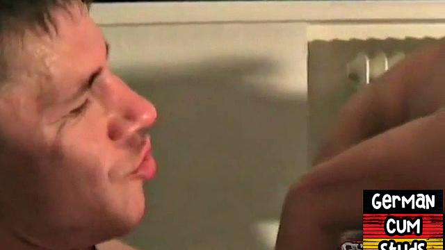 Masked German gay bareback in 3some while sucking cock