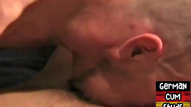 Masked German gay bareback in 3some while sucking cock