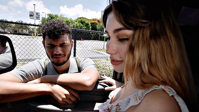 Str8 amateur stud picked up for gay sex in public outdoor van