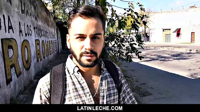 bearded venezuelan stud deep throats and gets raw fucked in the alley for cash