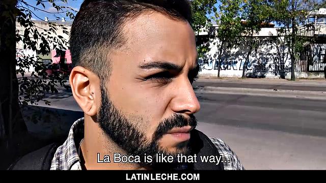 bearded venezuelan stud deep throats and gets raw fucked in the alley for cash