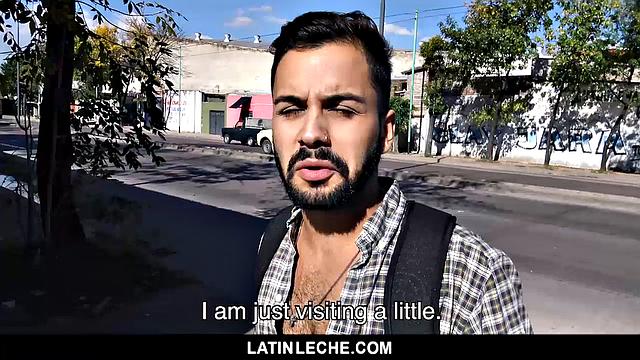 bearded venezuelan stud deep throats and gets raw fucked in the alley for cash