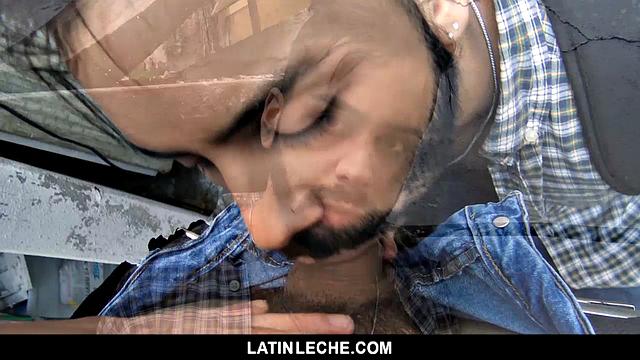 bearded venezuelan stud deep throats and gets raw fucked in the alley for cash