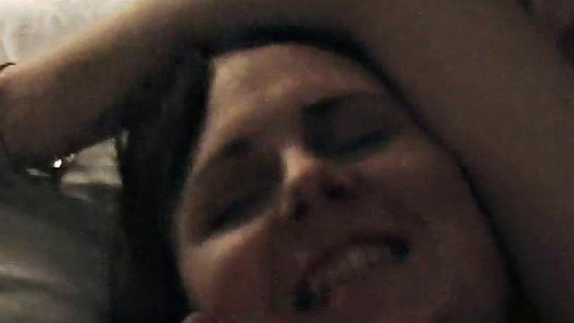 Busty amateur babe licked out