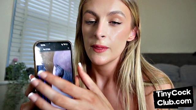 Brit amateur mocks small cock guy