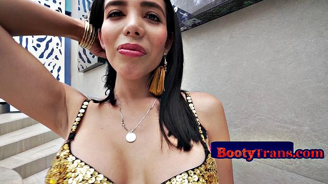 Latina with tattoos begs for cock before getting barebacked in pool