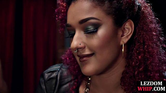 Big ass slut gets dominated by three lesbians