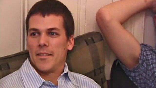 When Brady Walker walks into the room and sees a porn playing, he realizes that Matthew Matte has plans. The boys talk about the girls on the screen for a few minutes, before Brady goes down on Matthew's big cock.