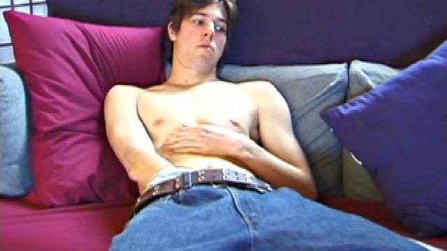 Jayden starts by playing with himself under the jeans before showing us his cock. He looks right at us while he pulls on his dick. After a long stroke show, Jayden pumps out a big load.