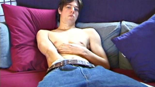 Jayden starts by playing with himself under the jeans before showing us his cock. He looks right at us while he pulls on his dick. After a long stroke show, Jayden pumps out a big load.