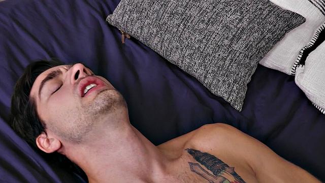 Gay stud paid to fuck tattooed neighbor till cumshot