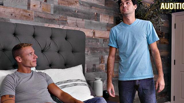 Gay stud paid to fuck tattooed neighbor till cumshot