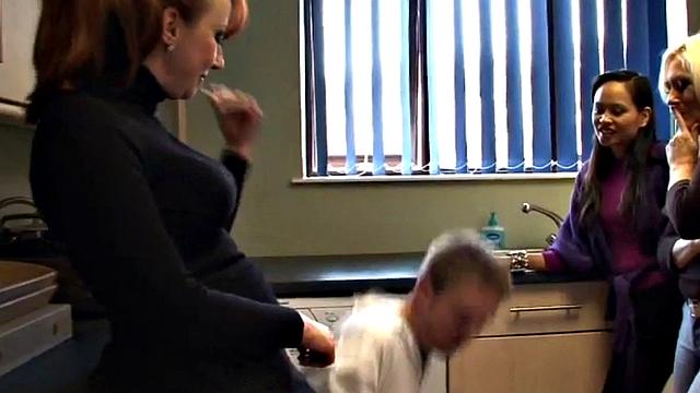 Small dick dominas teasing micro penis before jerking