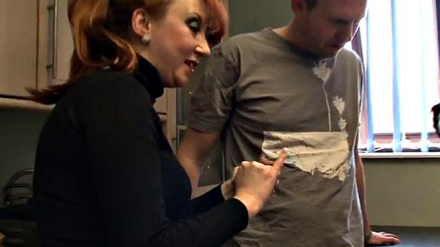 Small dick dominas teasing micro penis before jerking