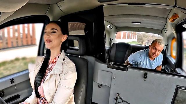 Driving babe teased then fucked by stripper client