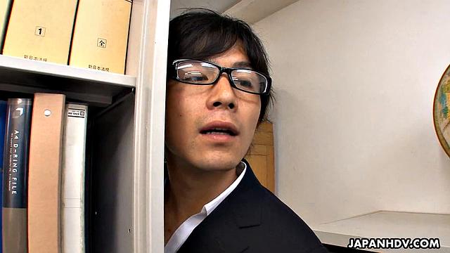 Hot Hinata Komine masturbates in the office