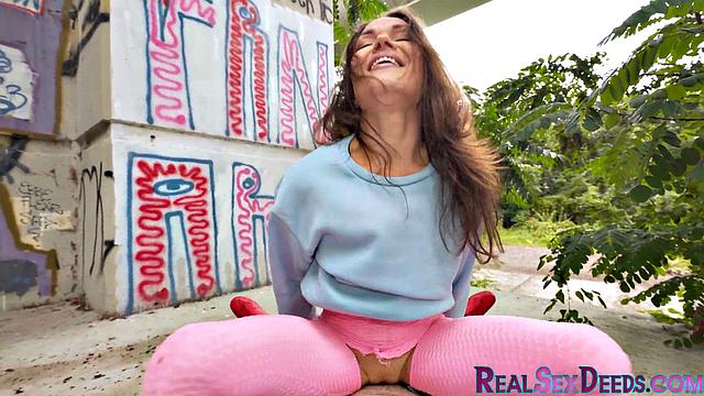 Horny yoga babe pussyfucked hard