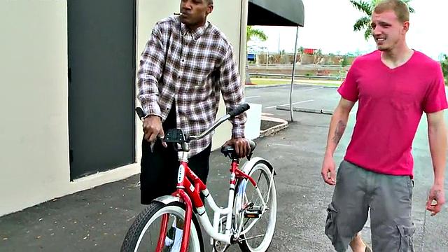 Black bottom pulled and fucked in public place