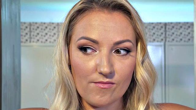 Lesbian tattooed MILF toys squirting pussy in hostel