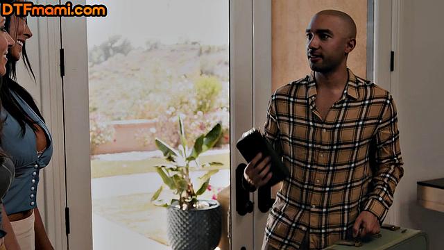 Big-titted cougar nailed by stepson in threesome