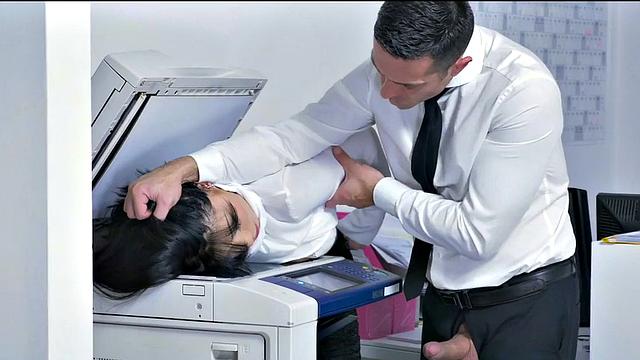 BJ secretary Asian babe pussyfucked by dominant boss