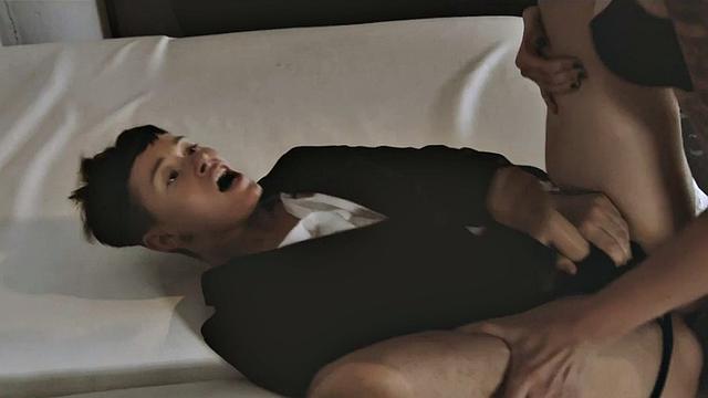 Watch these tattooed lesbian babes go wild with strap-on playtime