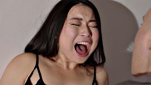 Passionate Asian babe in lingerie fucked in licked pussy