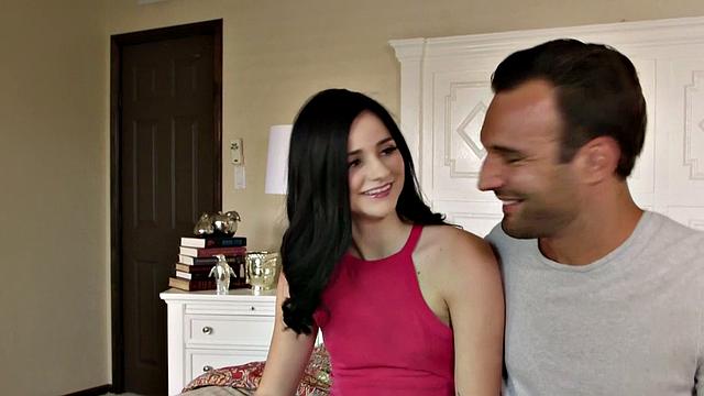 Flat, Big-Booty Teen Violet Rain Swallows and Rides