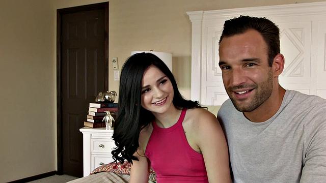 Flat, Big-Booty Teen Violet Rain Swallows and Rides