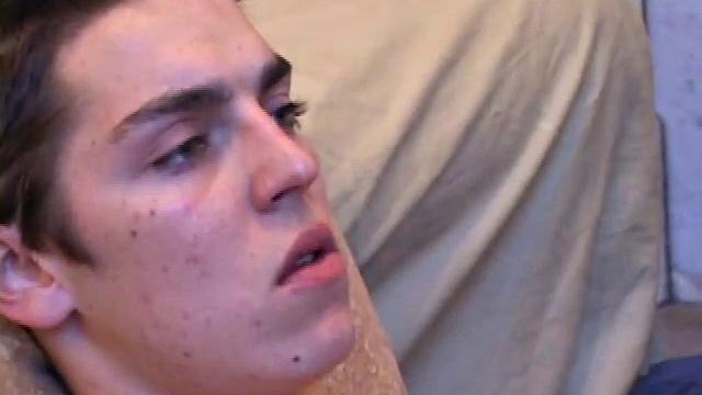 Brady Walker fondles his package, as he shows us his pre-cum stained briefs. He strokes himself, and enjoys tasting his pre-cum, before letting his handy helper take over. Brady lets himself go and enjoys the hand job.