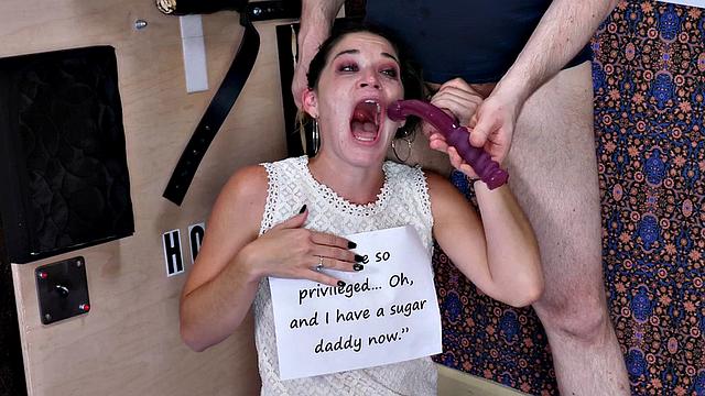 Mouth fuck and saliva soaking