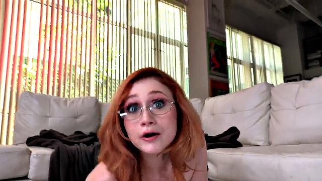 Deepthroat redhead 21yo POV sucks hard cock