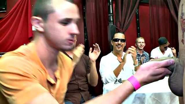 IR amateur bottom anally spoiled in gay orgy party