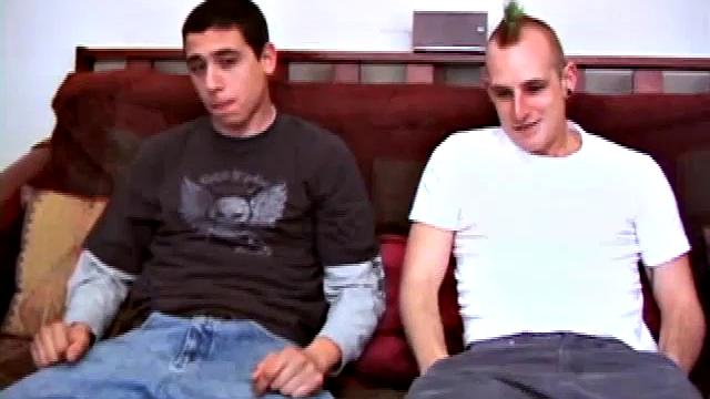 This steamy scene opens with Luciano and Torque undressing for the first time. Torque meets the challenge of swallowing that giant with ease, as his green Mohawk bounces up and down.