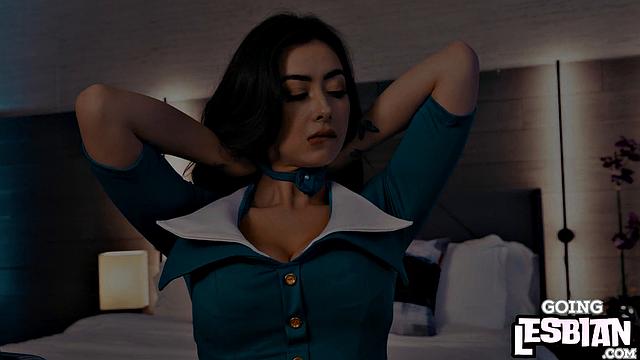 Busty lesbian pussylicking GF slut