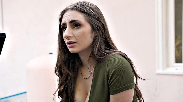 DEVILS FILM - Handyman Fucks Teen Penelope Kay Behind Her Stepmom's Eyes