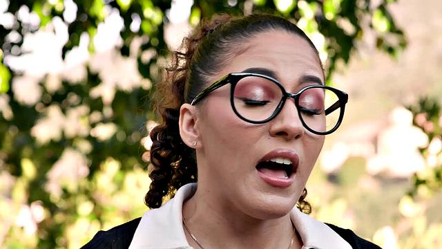 DEVILS FILM - Handyman Fucks Teen Penelope Kay Behind Her Stepmom's Eyes