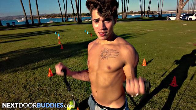 Tatted Hairy Jock Drilled By Twink - NextDoorBuddies