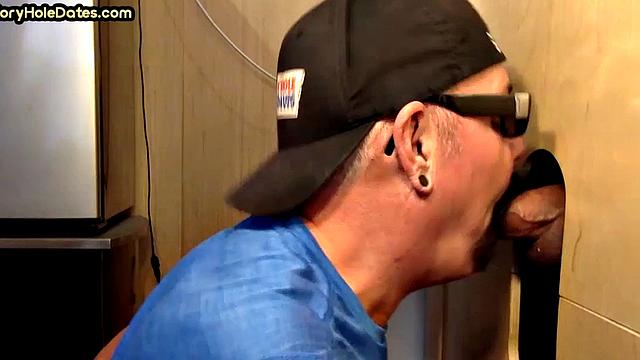 Gloryhole mature takes mouthjizz in greedy mouth