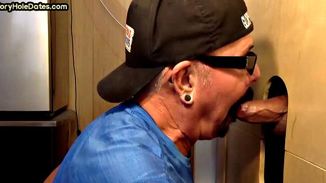 Gloryhole mature takes mouthjizz in greedy mouth