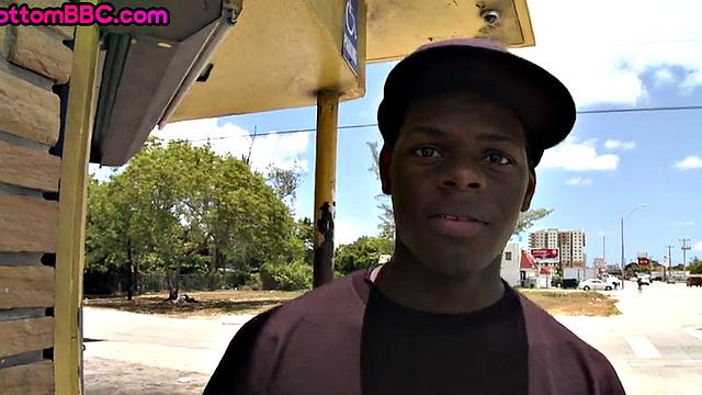 Ebony thug gets fucked in public by white top