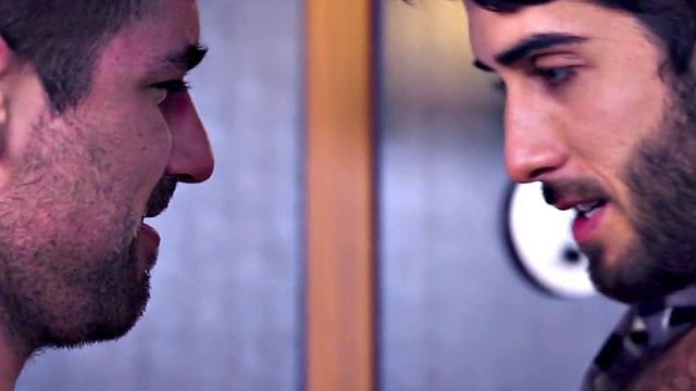 Muscled tattooed jock barebacked in asshole to cumshot