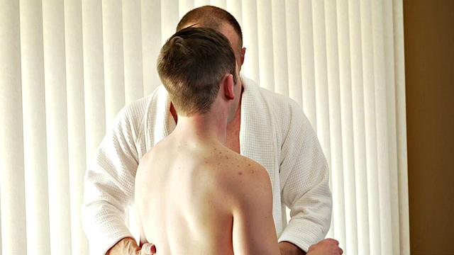 Stepson twink rimmed and toyed by mature stepdaddy